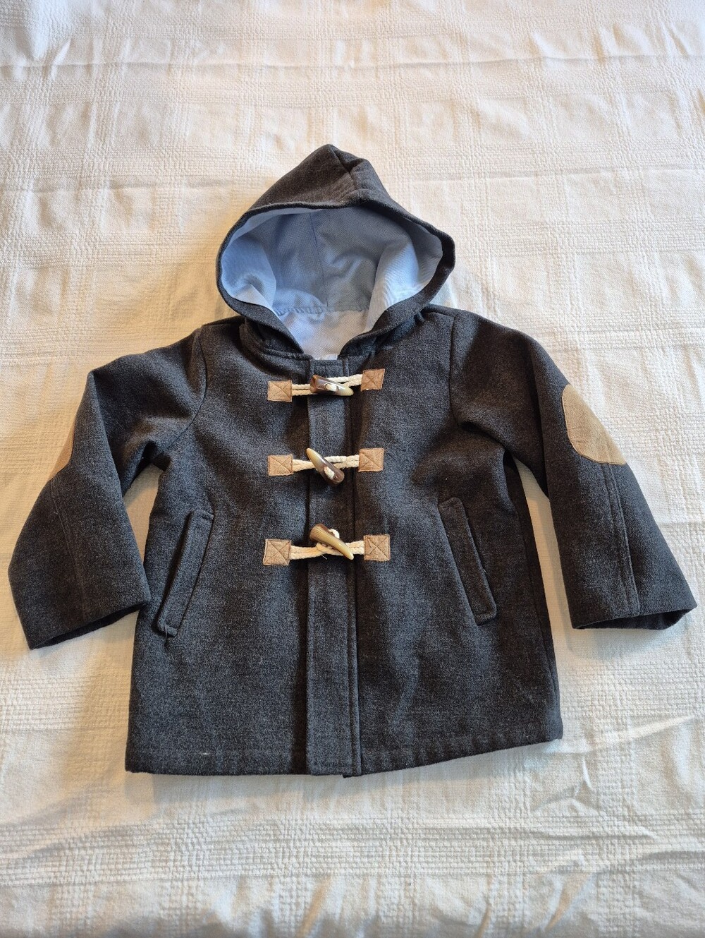 Zara boys 2-3 years dark gray hooded duffle fall coat VGUC
